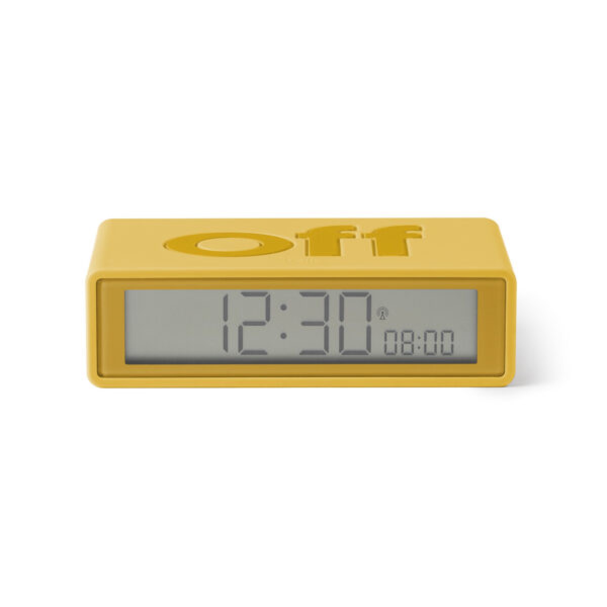 Lexon - Flip - Reversible LCD alarm clock - Rubber Yellow