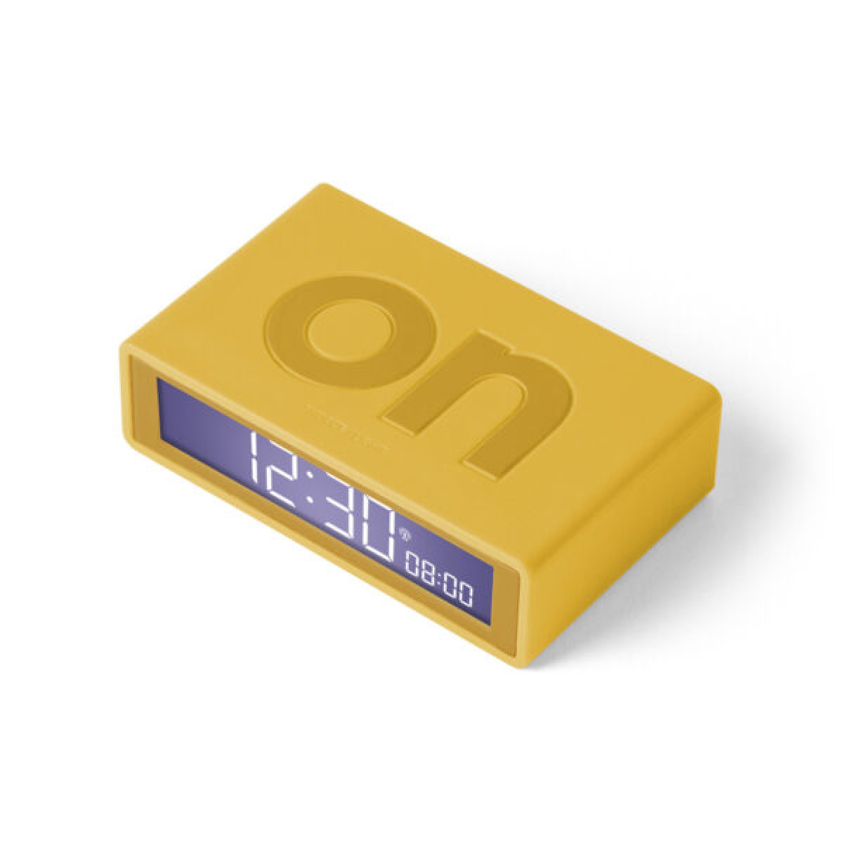 Lexon - Flip - Reversible LCD alarm clock - Rubber Yellow