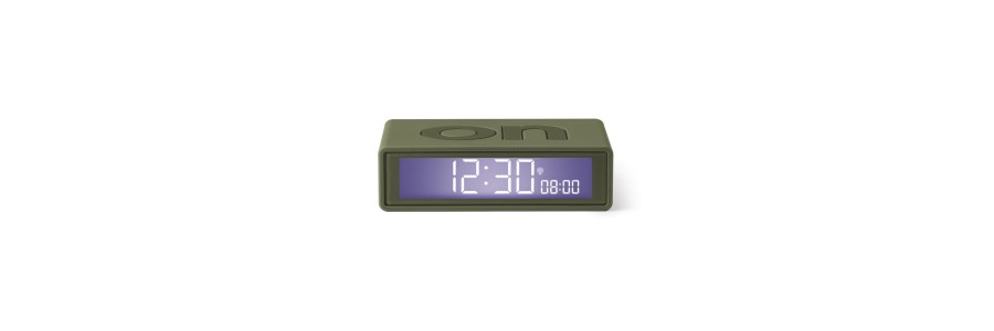 Lexon - Flip - Reversible LCD alarm clock - Kakhi