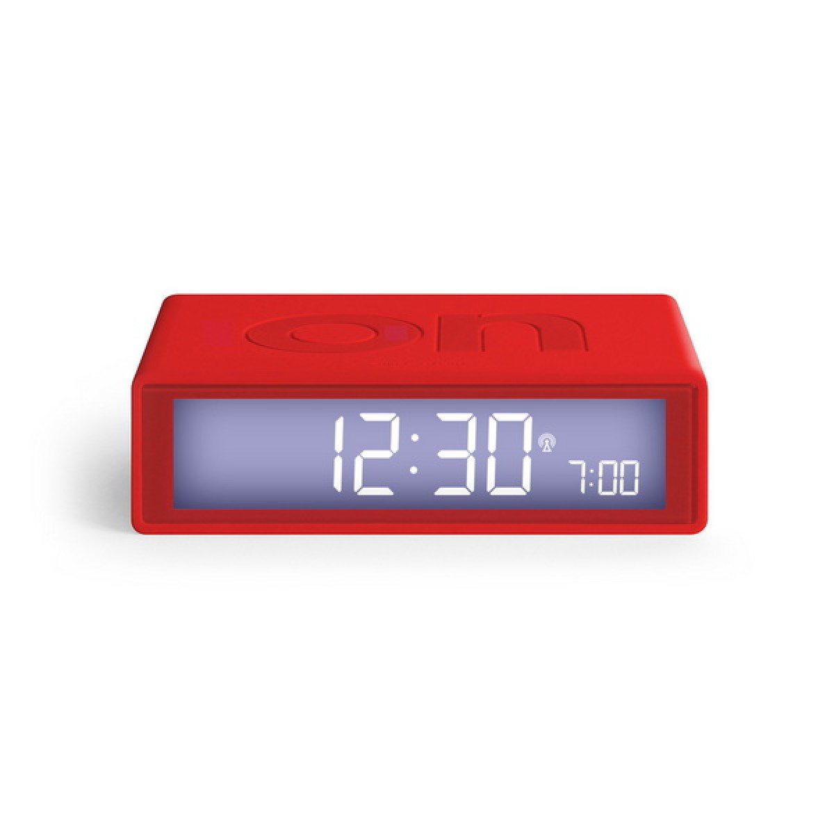 Lexon - Flip - Reversible LCD alarm clock - Rubber Red