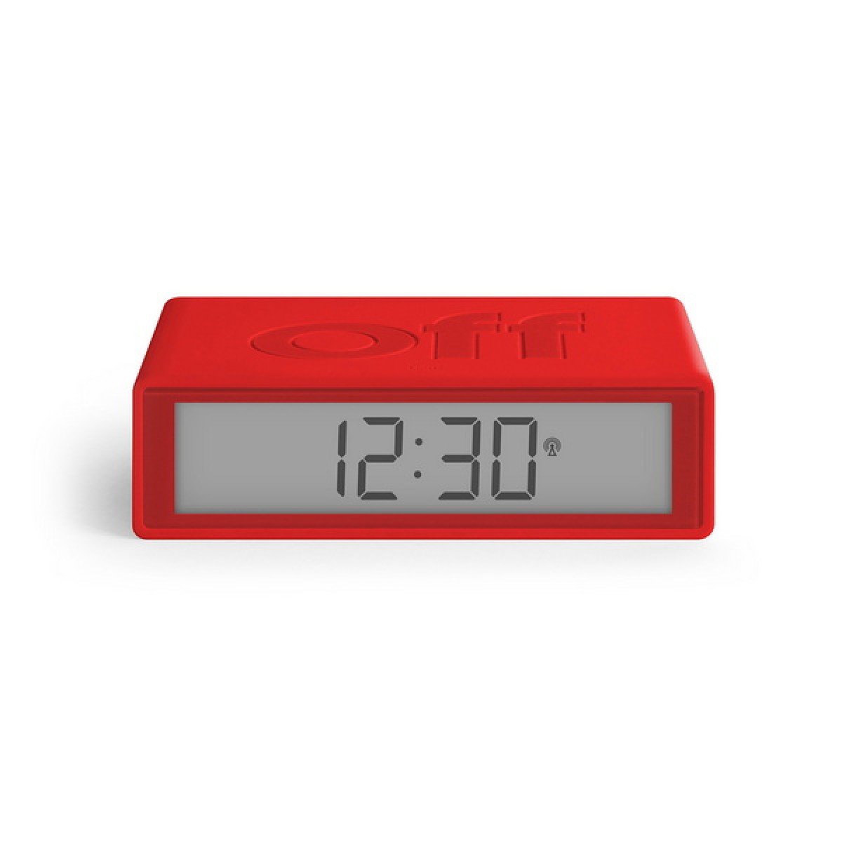 Lexon - Flip - Reversible LCD alarm clock - Rubber Red