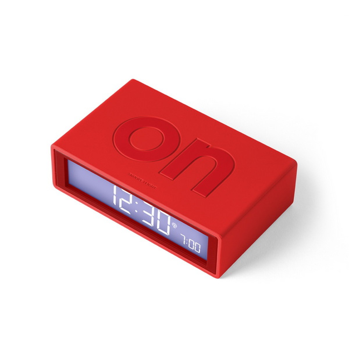 Lexon - Flip - Reversible LCD alarm clock - Rubber Red