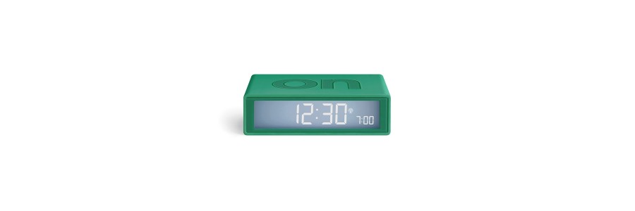 Lexon - Flip - Reversible LCD alarm clock - Green Emerald