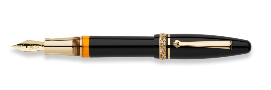Maiora - Ogiva Golden Age - Black GT - Fountain pen - Pennino in oro 14K