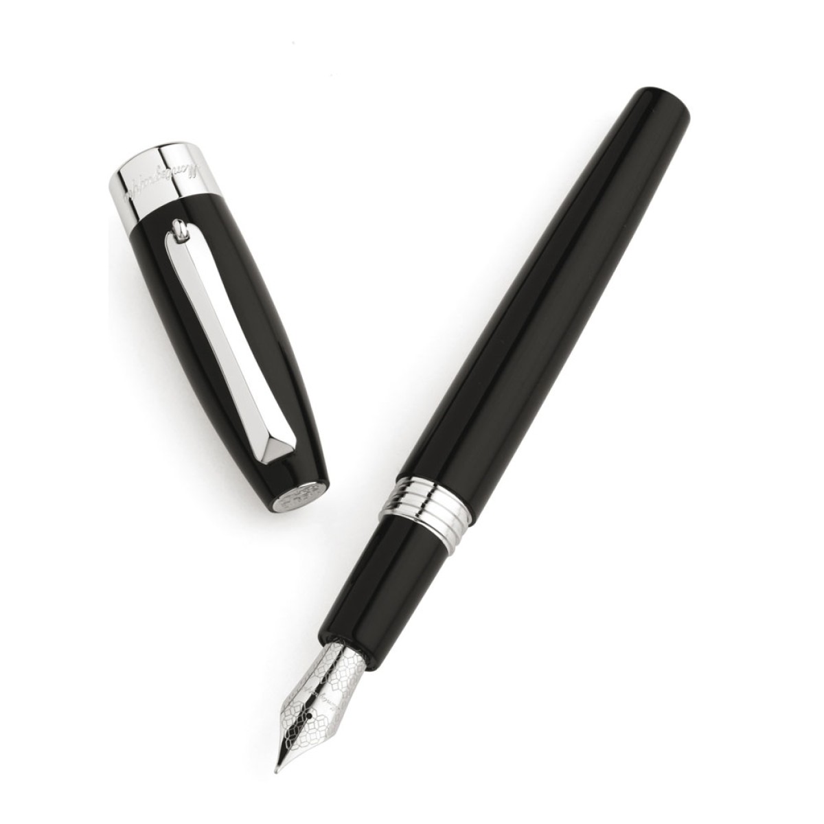 Montegrappa - Fortuna - Palladium pl. & Black Fountain Pen 