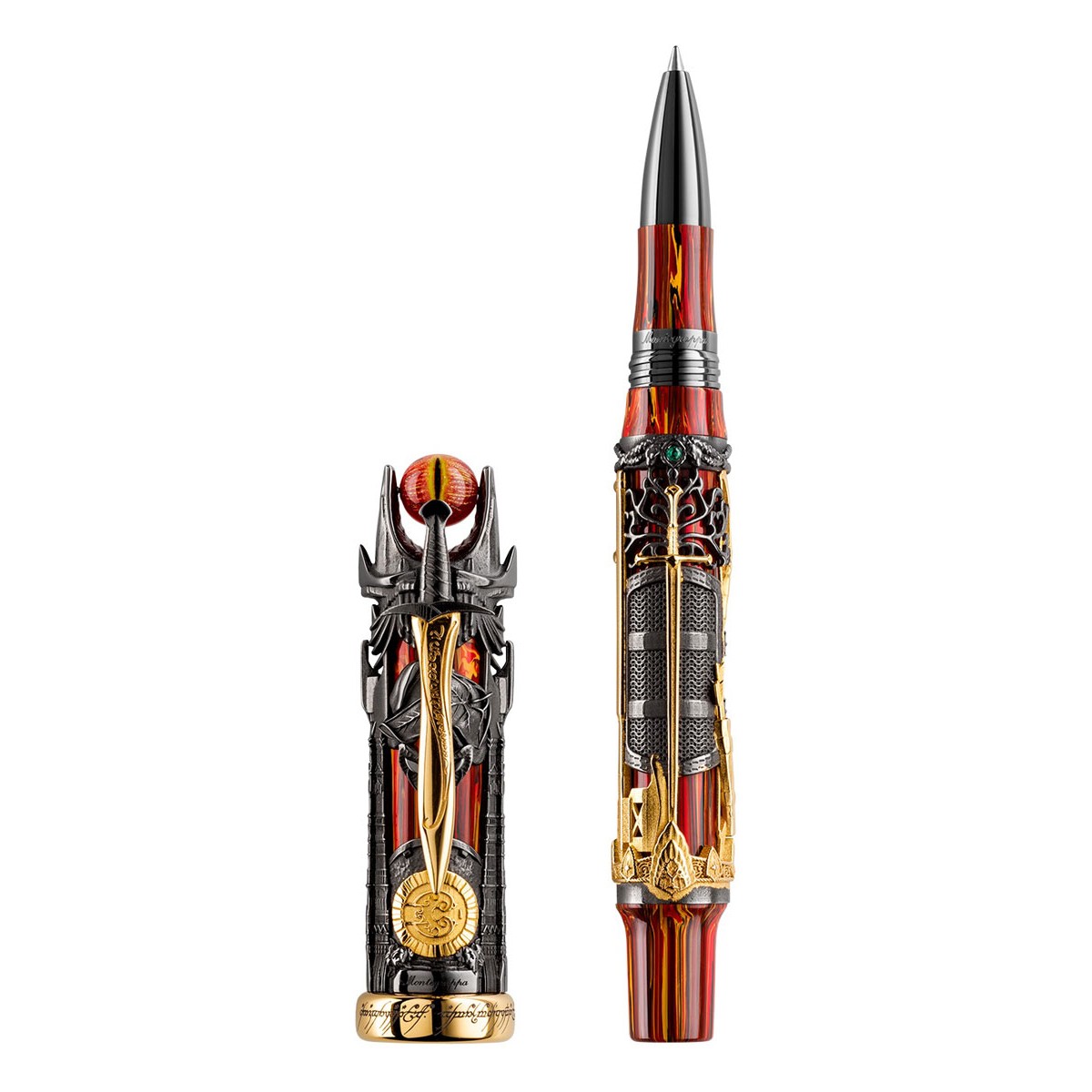 Montegrappa - The Lord of The Rings Doom  - Silver Rollerball Pen