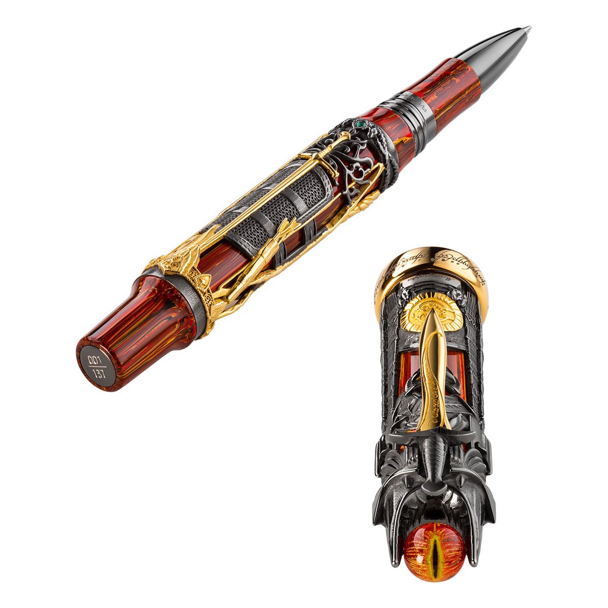 Montegrappa - The Lord of The Rings Doom  - Silver Rollerball Pen