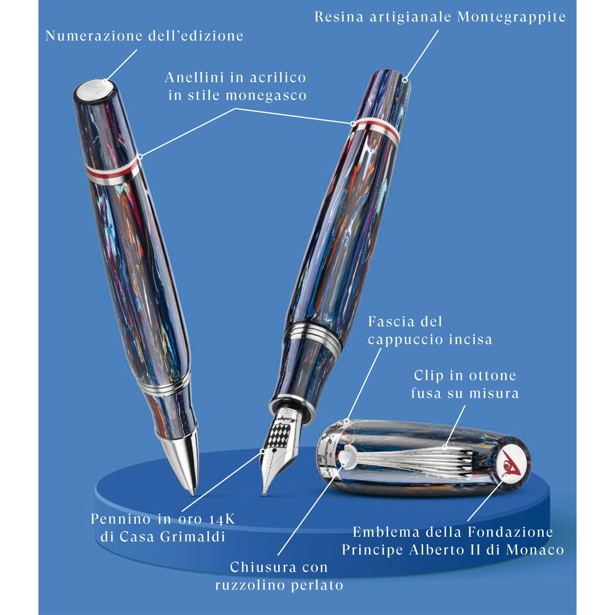 Montegrappa - Prince Albert II De Monaco - I colori dell'Oceano - Fountainpen