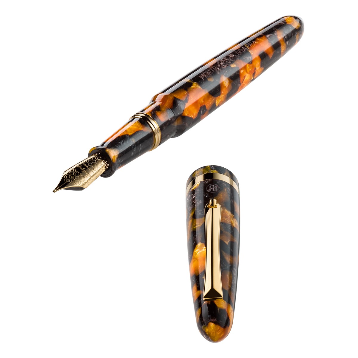 Montegrappa - Venetia - Havana Ambra - Stilografica - Pennino Oro 14kt.