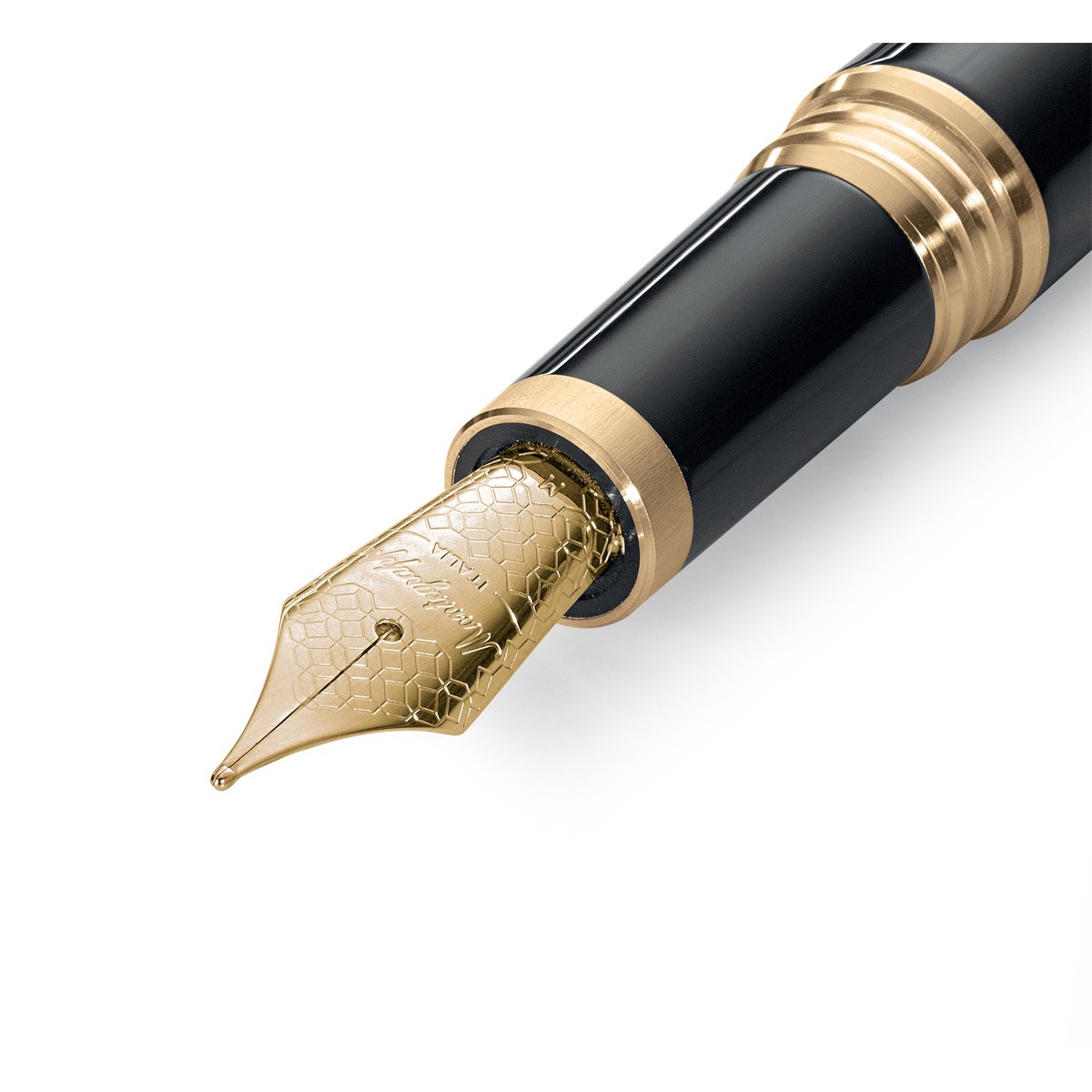 Montegrappa - Zero - Stilografica Pennino Oro - Nera Oro Giallo