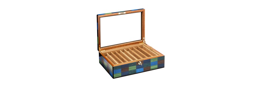 Pen Case - Cannaregio wood 18 seats - with glass