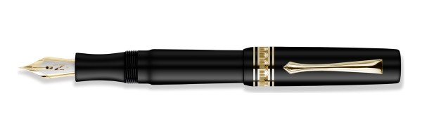 Nettuno - N-E - Pelagos - Matte Black - Yellow Gold - Fountain pen