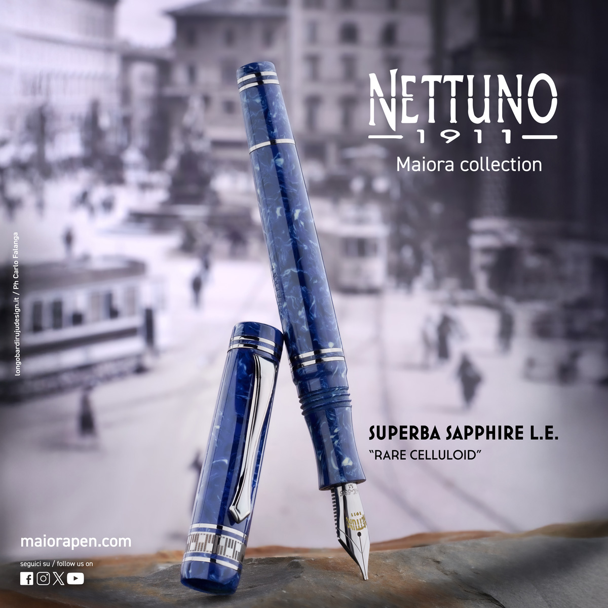 Nettuno - Superba Sapphire L.E. Palladium - Fountain Pen