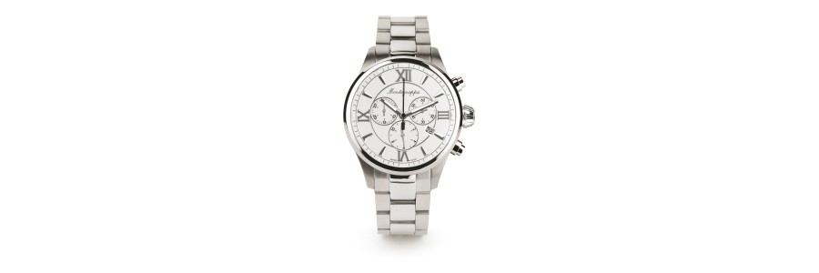 Montegrappa - Orologio - Cronografo Fortuna - Acciaio Argento - Acciaio Montegrappa - Orologio - Cronografo Fortuna - Acciaio Argento - Acciaio