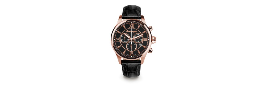 Montegrappa - Orologio - Cronografo Fortuna - Oro Rosa - Nero Montegrappa - Orologio - Cronografo Fortuna - Oro Rosa - Nero