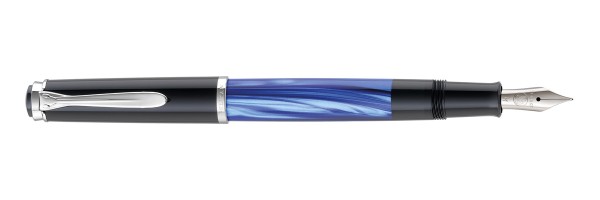 Pelikan - Classic M205 - Blue marbled - Fountain pen and ink in gift box