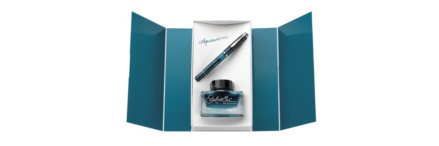 Pelikan - Classic M205 Aquamarine - Stilografica con Flacone