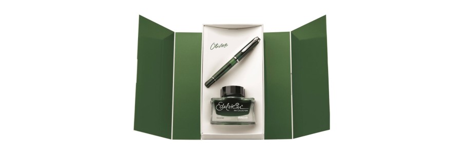 Pelikan - Classic M205 Olivine - Stilografica con Flacone Inchiostro Olivine