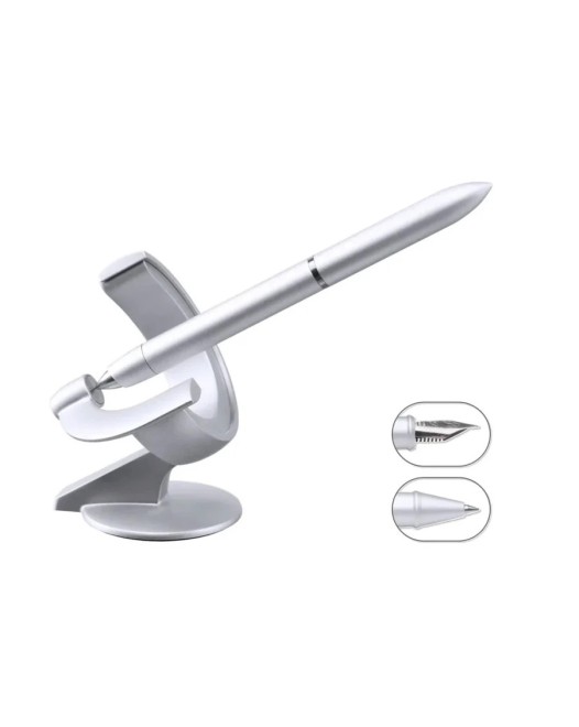 Hoverpen Future 2-in-1 – Penna magnetica modulare con doppia punta - Frost Silver