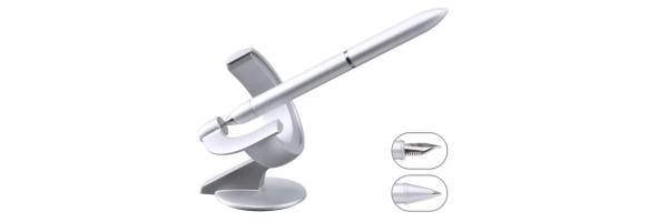 Hoverpen Future 2-in-1 – Modular Magnetic Pen with Dual Tips – Frost Silver