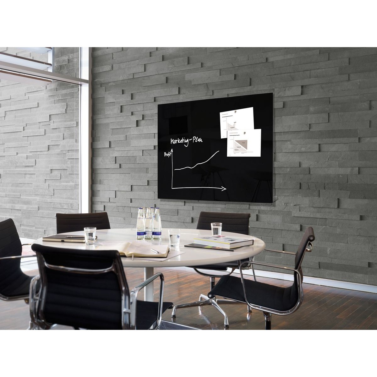 GL210 - Sigel - Magnetic Glass Board - Nera - 120 x 90 cm 