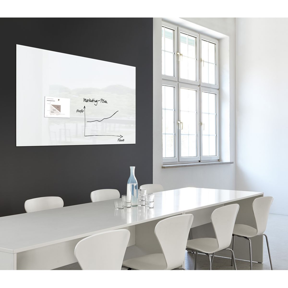 GL211 - Sigel - Magnetic Glass Board - Super White - 120 x 90 cm 