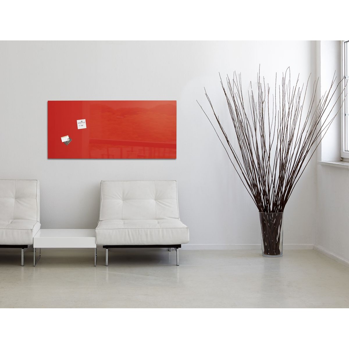 GL242 - Sigel - Lavagna Magnetica - Rossa - 130 x 55 cm 