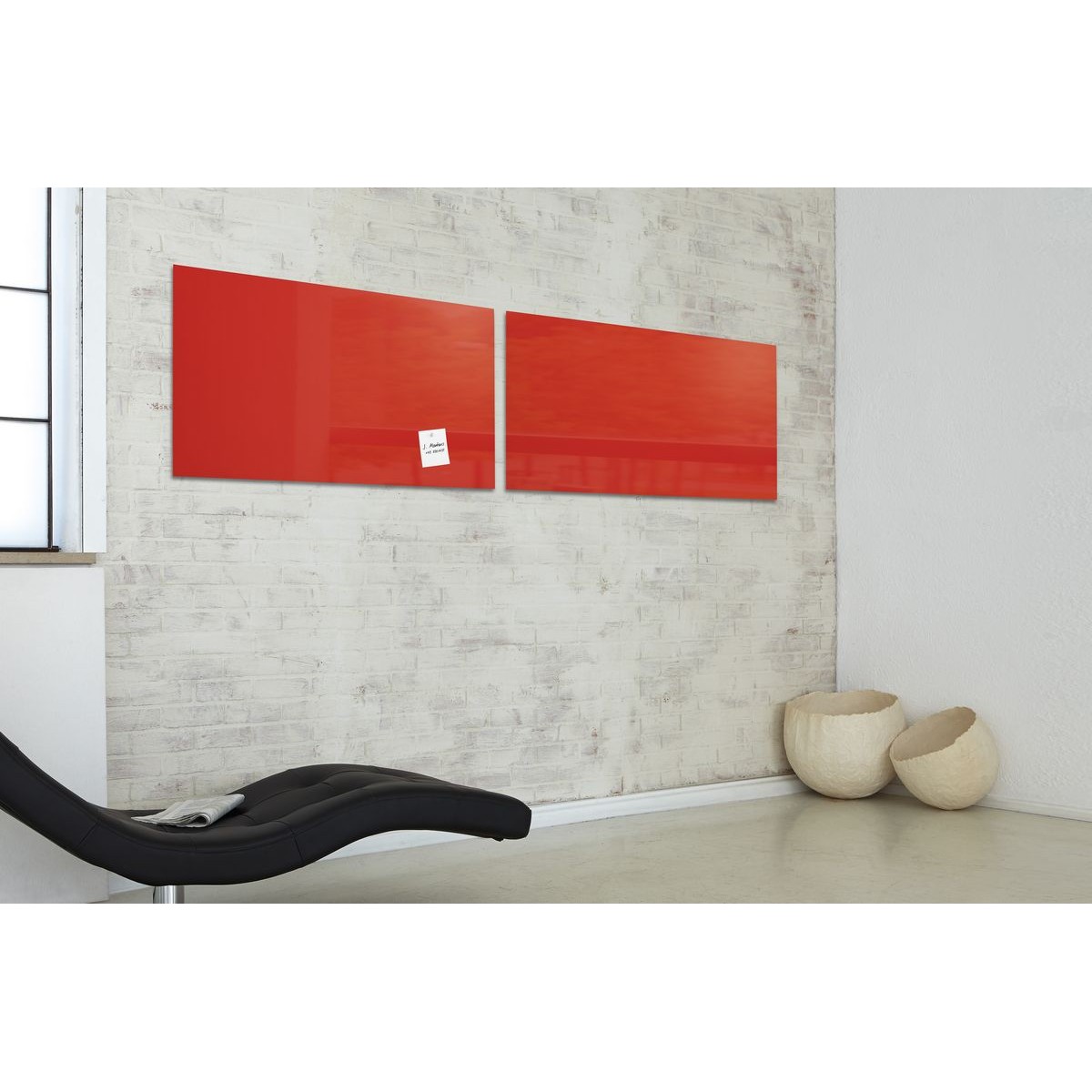 GL242 - Sigel - Lavagna Magnetica - Rossa - 130 x 55 cm 