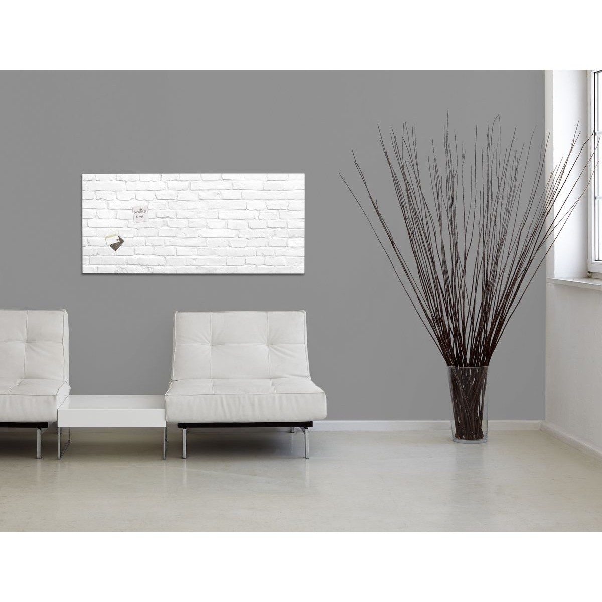 GL244 - Sigel - Lavagna Magnetica - White Stone - 130 x 55 cm 