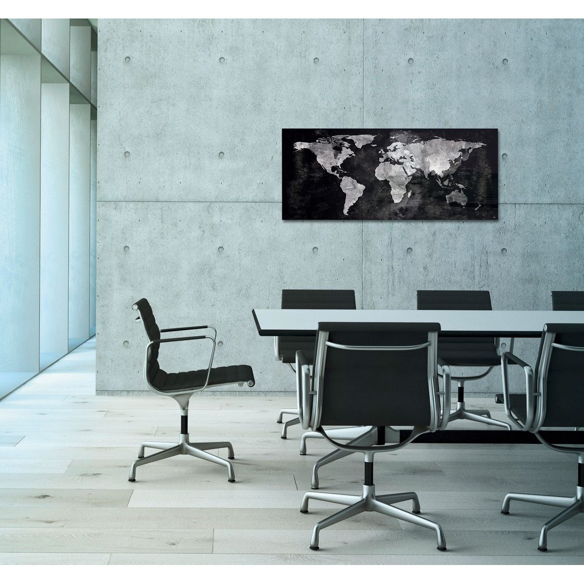 GL246 - Sigel - Magnetic Glass Boards - World Map - 130 x 55 cm