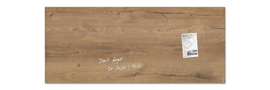 GL247 - Sigel - Magnetic Glass Boards - Natural Wood - 130 x 55 cm