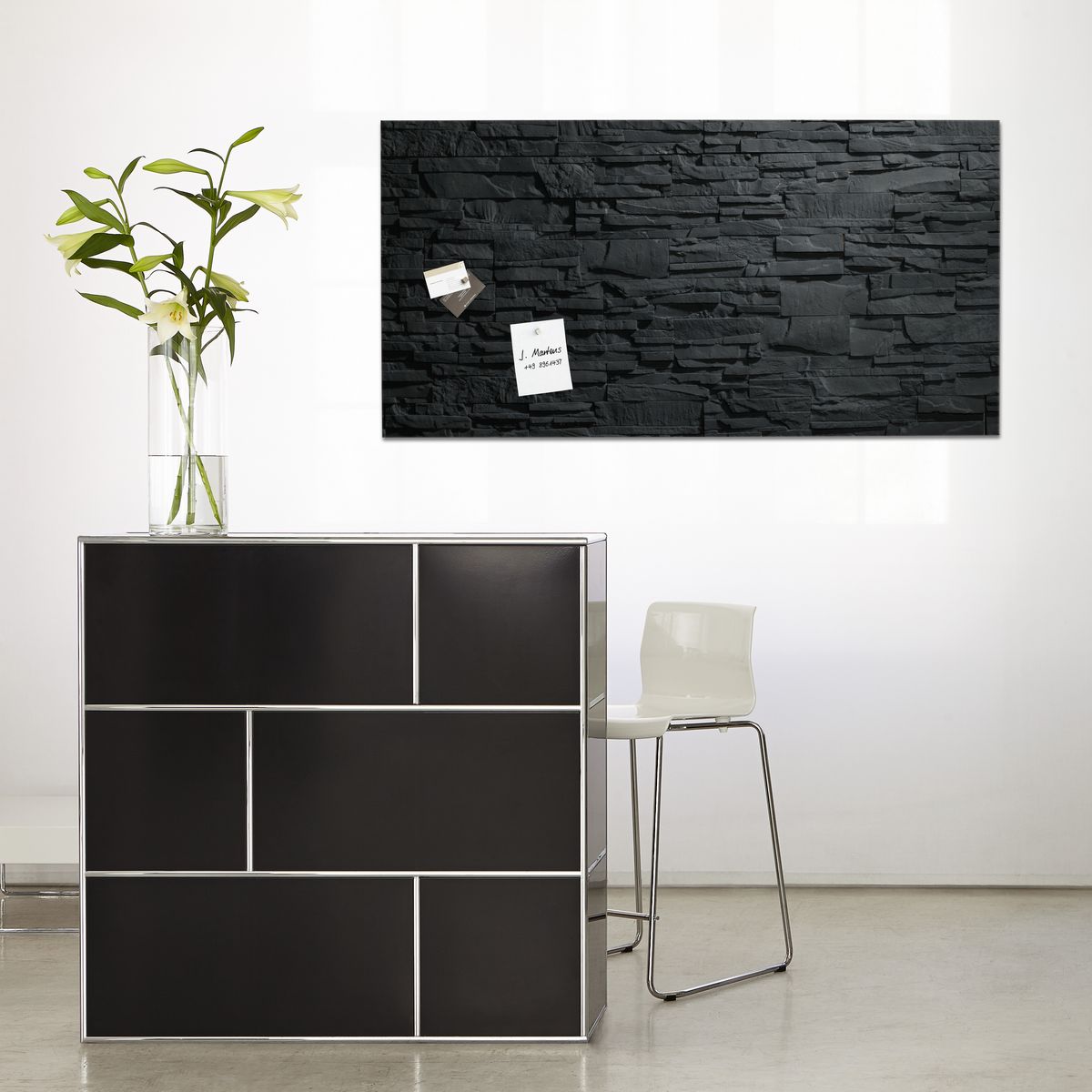 GL249 - Sigel - Magnetic Glass Boards - Slate - 130 x 55 cm