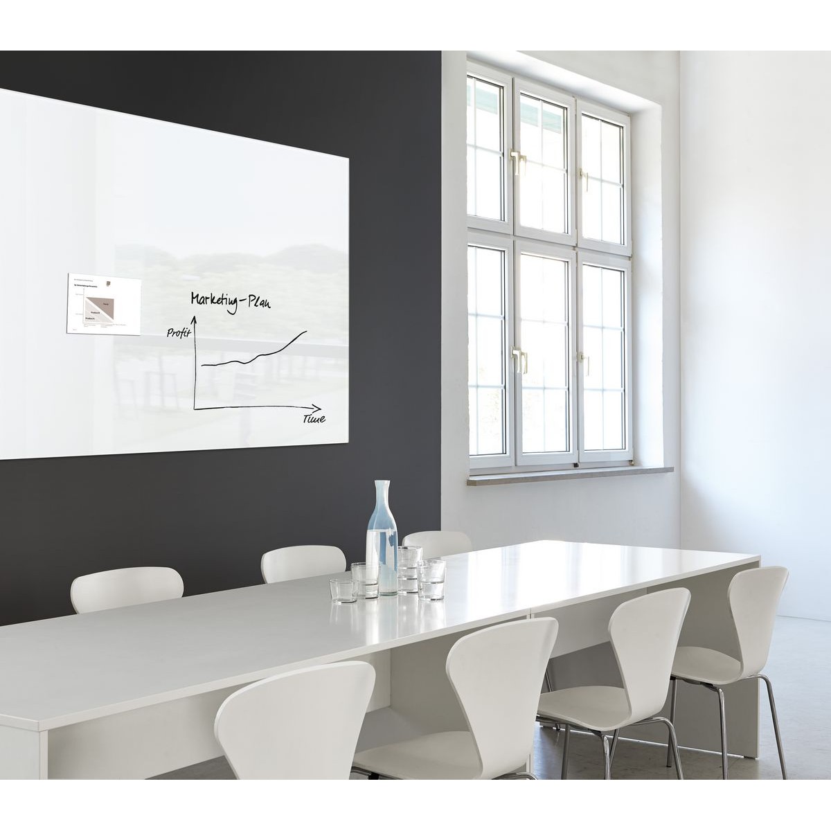 GL220 - Sigel - Lavagna Magnetica -  Super Bianco - 150 x 100 cm
