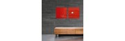 GL114 - Sigel - Magnetic Glass Board - Red - 48 x 48 x 1,5 cm