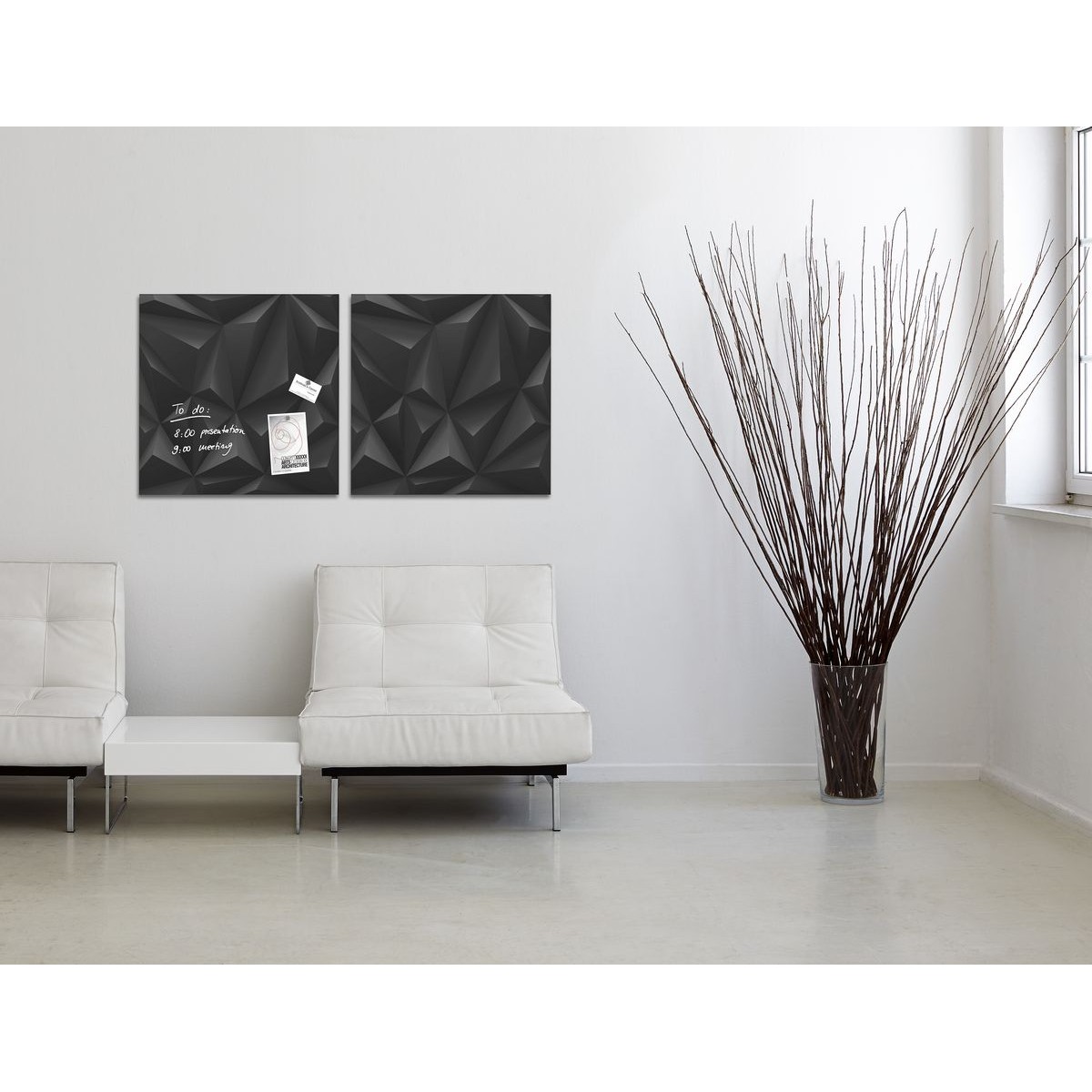 GL257 - Sigel - Lavagna Magnetica - Black Diamond - 48 x 48 x 1,5 cm