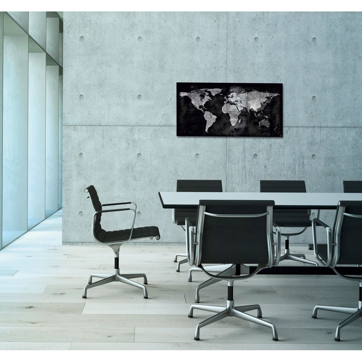 GL270 - Sigel - Magnetic Glass Board - World-Map - 91 x 46 cm 