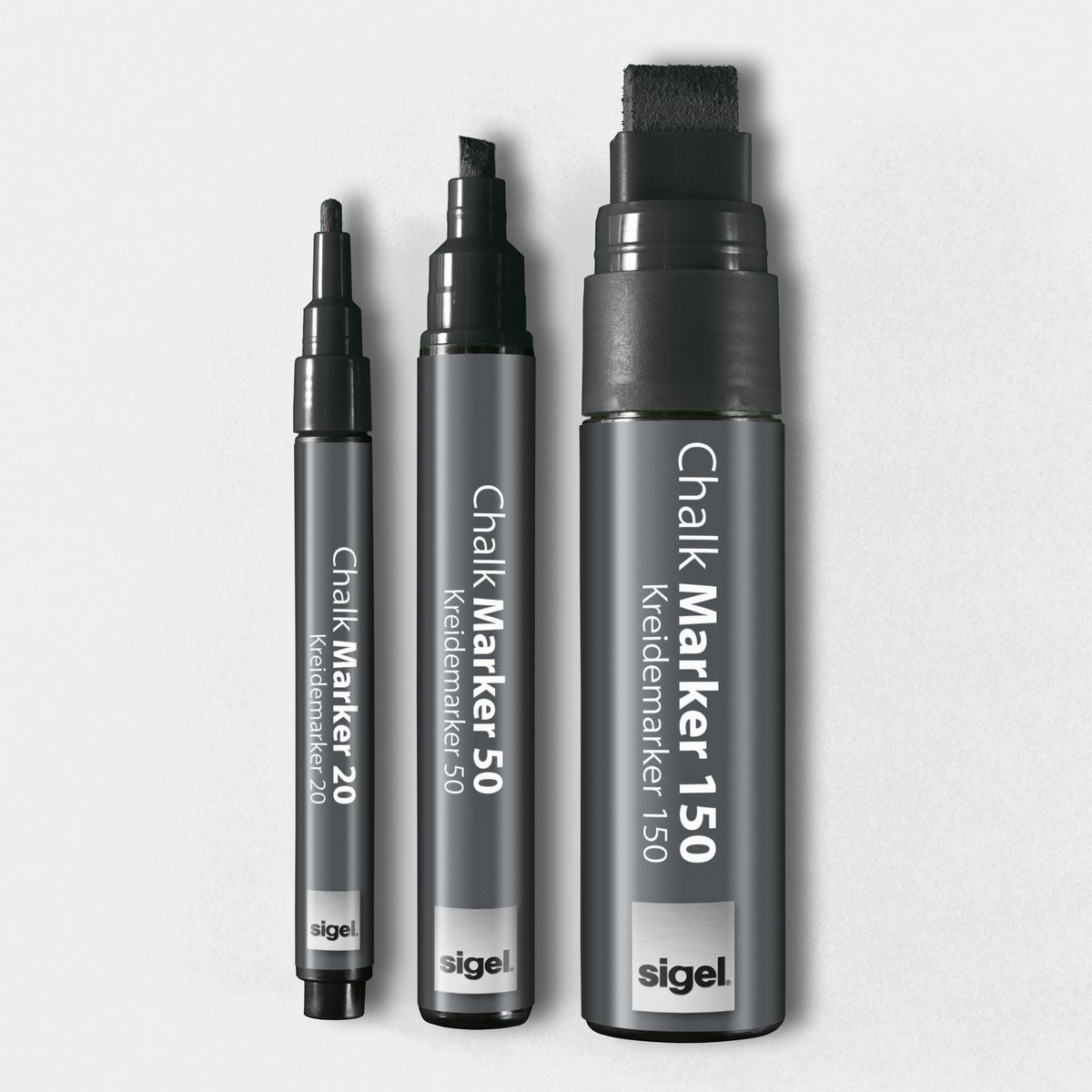 GL170 - Sigel - Chalk Marker 150, chisel tip 5-15 mm - Black