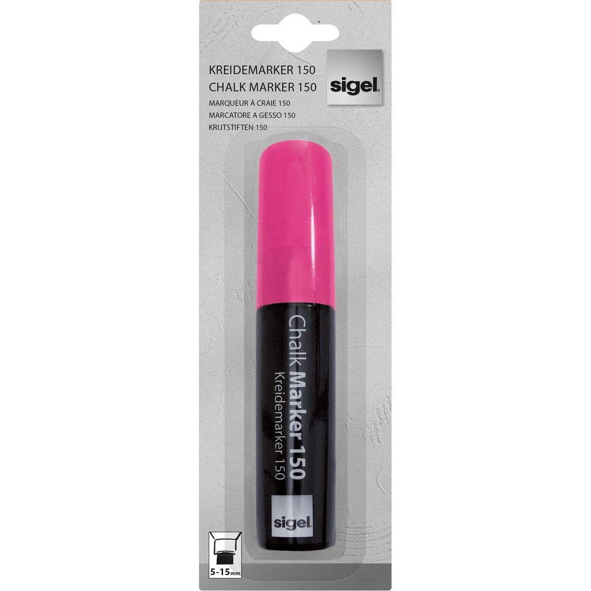 GL172 - Sigel - Chalk Marker 150, chisel tip 5-15 mm - Pink