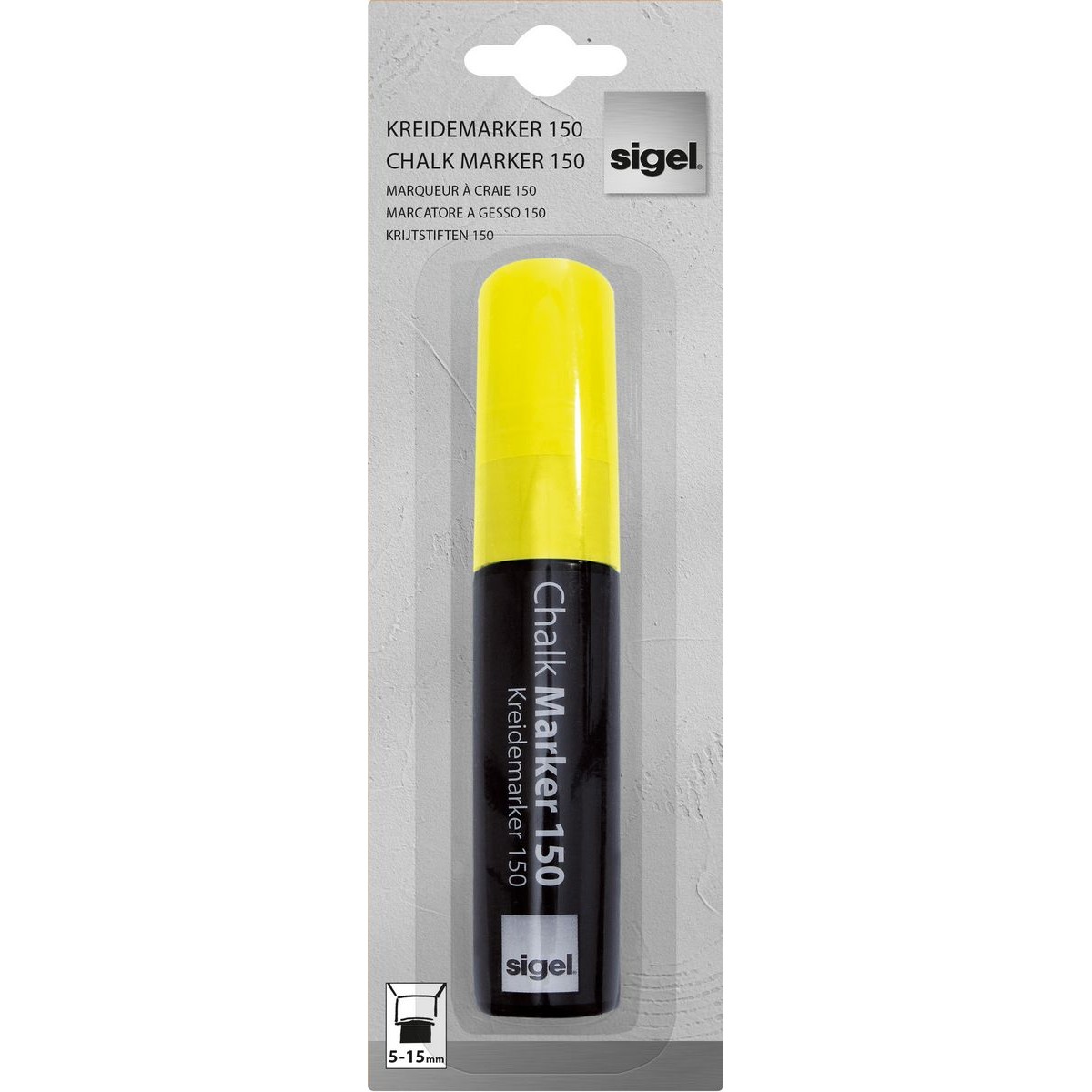 GL173 - Sigel - Chalk Marker 150, chisel tip 5-15 mm - Yellow