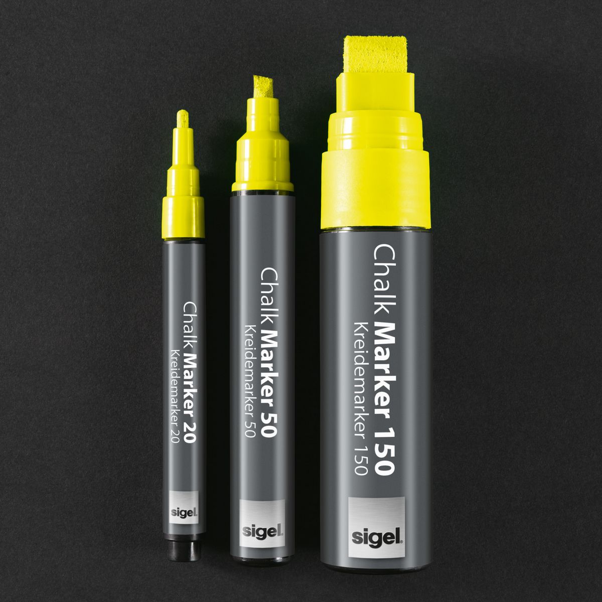 GL173 - Sigel - Chalk Marker 150, chisel tip 5-15 mm - Yellow