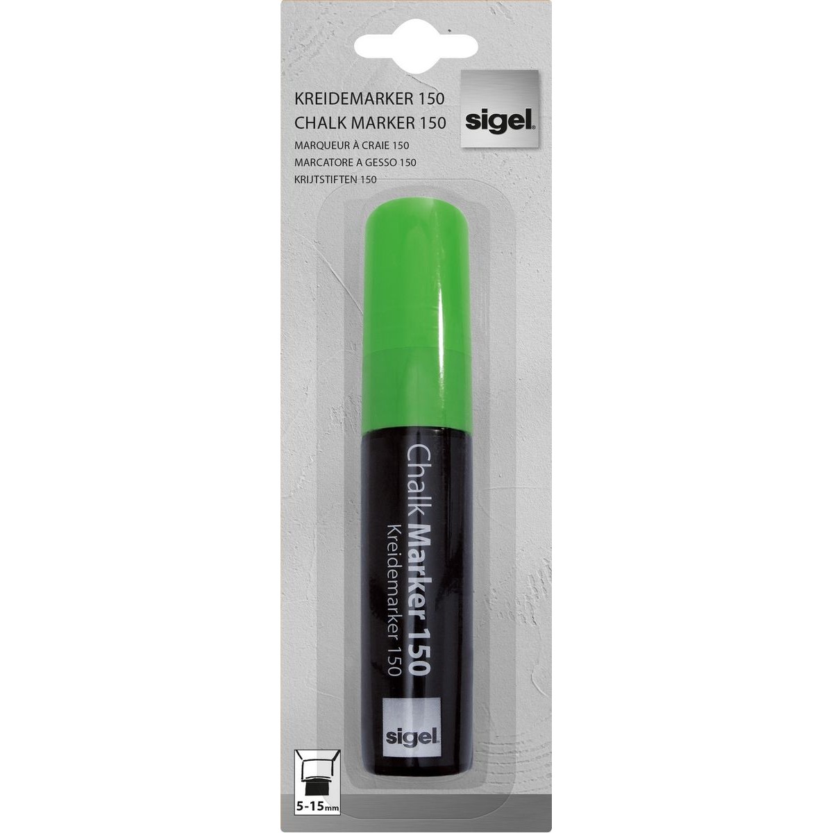 GL174 - Sigel - Marcatore a gesso 150, punta obliqua 5-15 mm - Verde