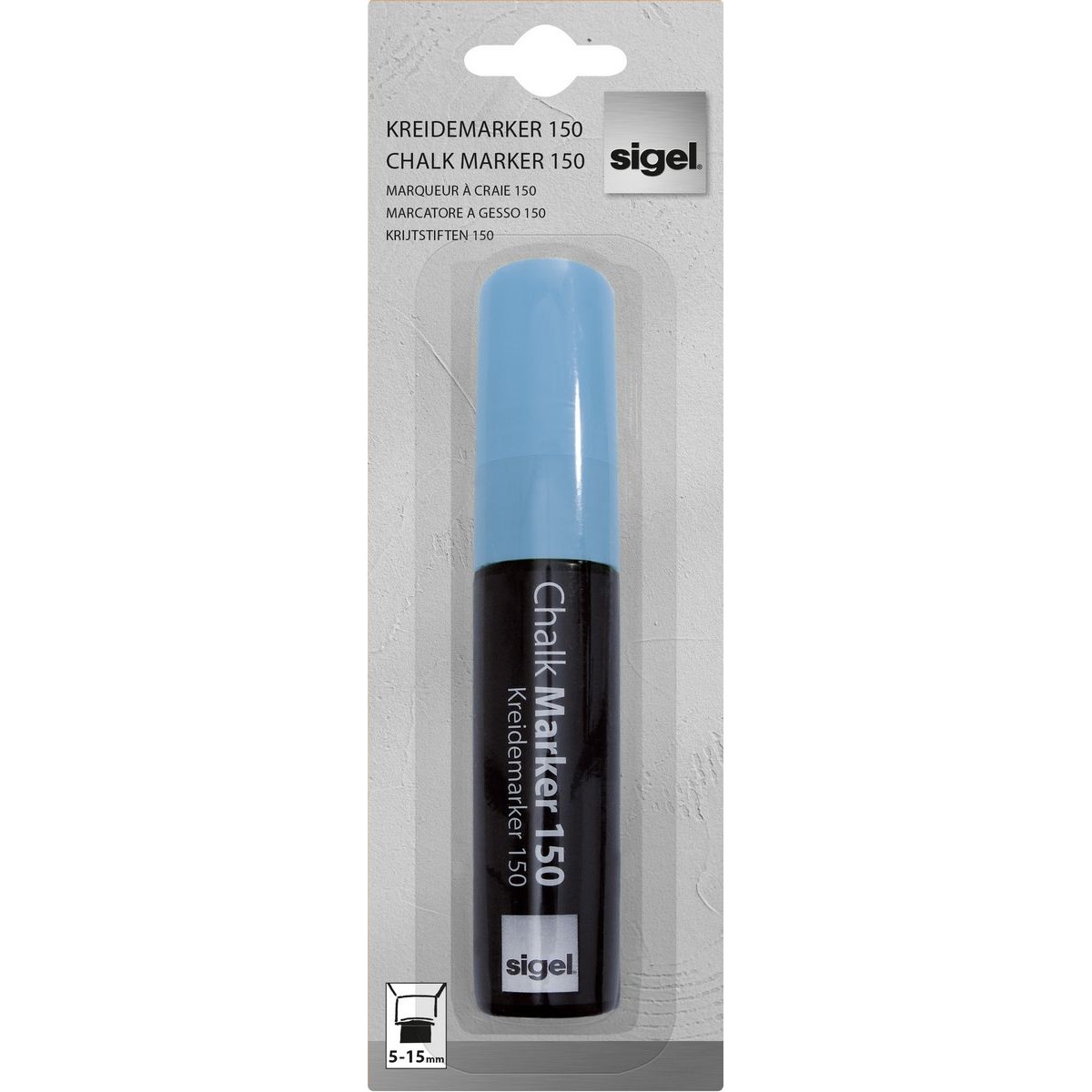 GL175 - Sigel - Chalk Marker 150, chisel tip 5-15 mm - Light Blue