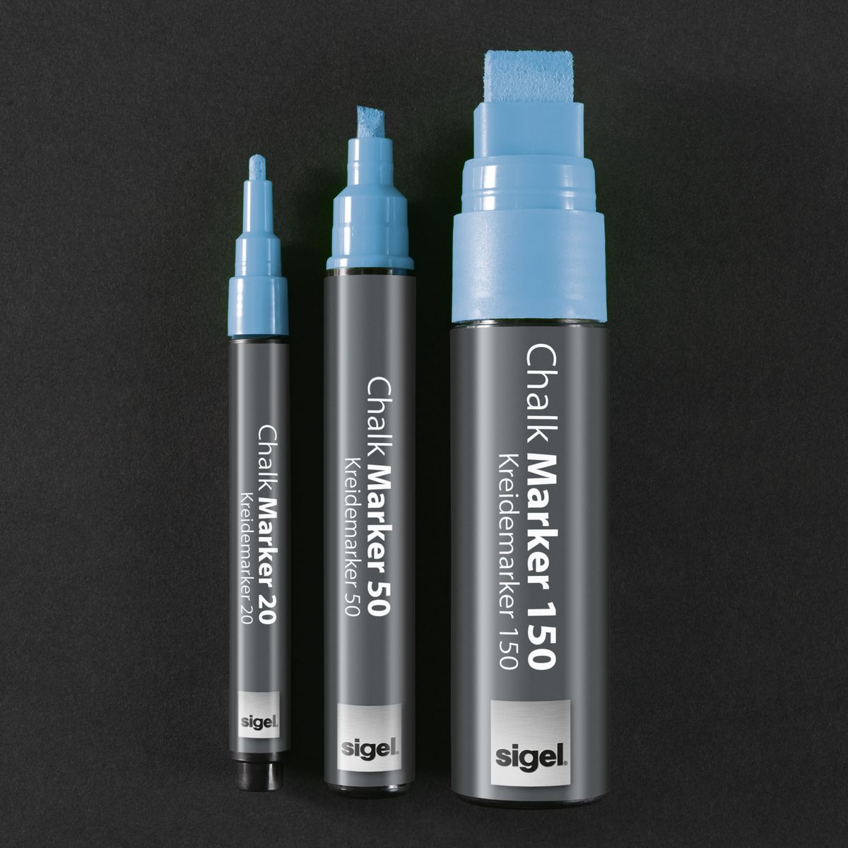 GL175 - Sigel - Chalk Marker 150, chisel tip 5-15 mm - Light Blue