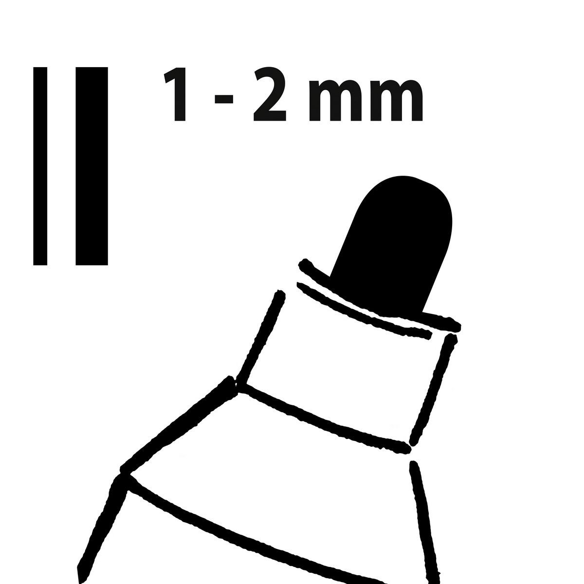 GL177 - Sigel - Marcatore a gesso 20, punta tonda 1-2 mm - Nero