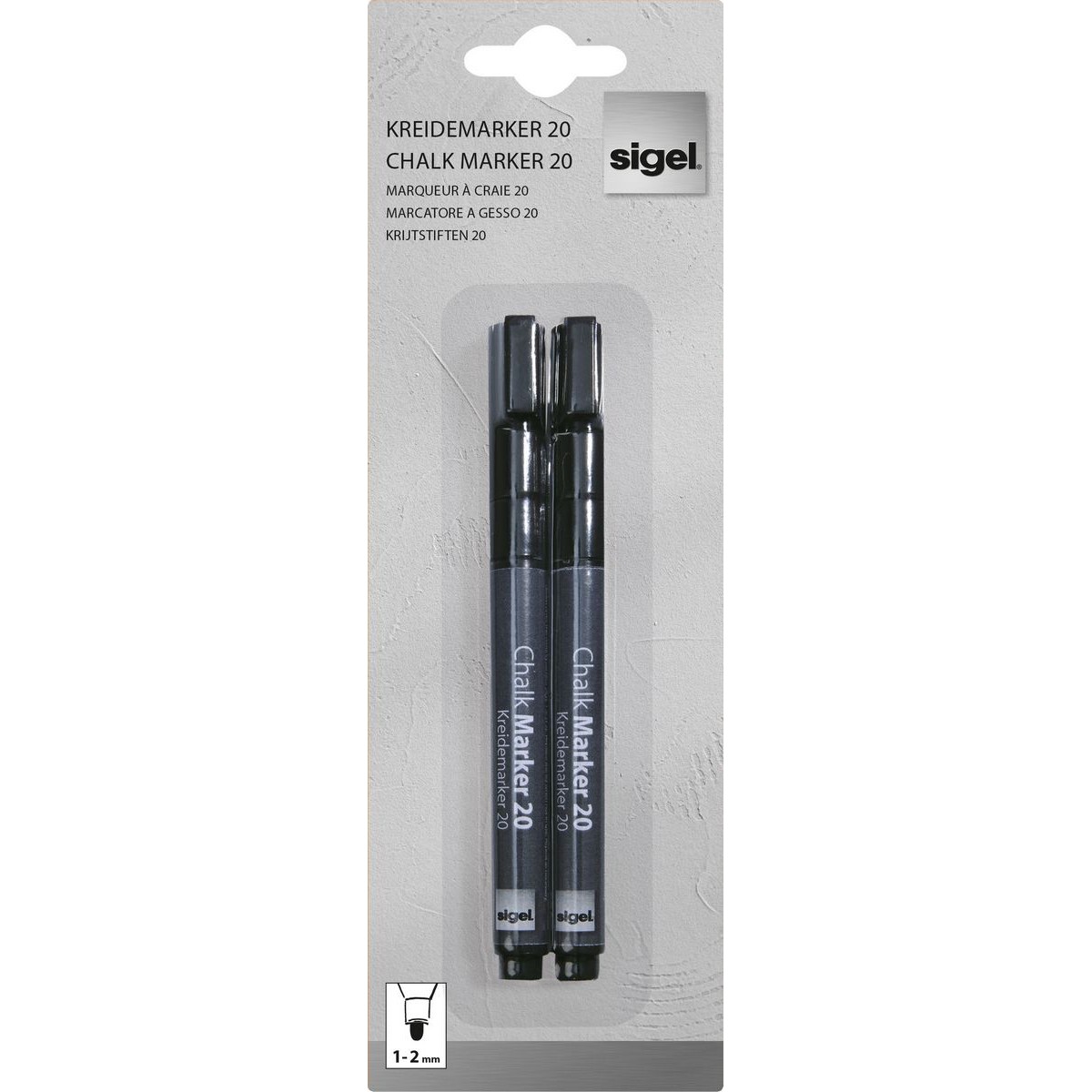 GL177 - Sigel - Chalk Marker 20, round tip 1-2 mm - Black