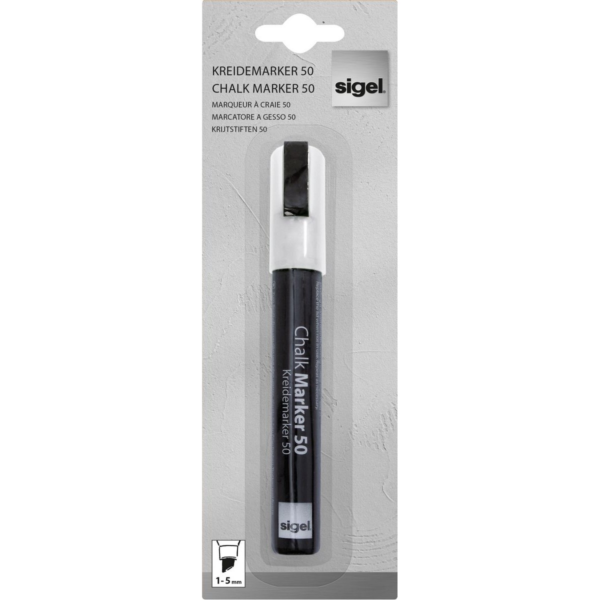 GL181 - Sigel - Chalk Marker 50, chisel tip 1-5 mm - White