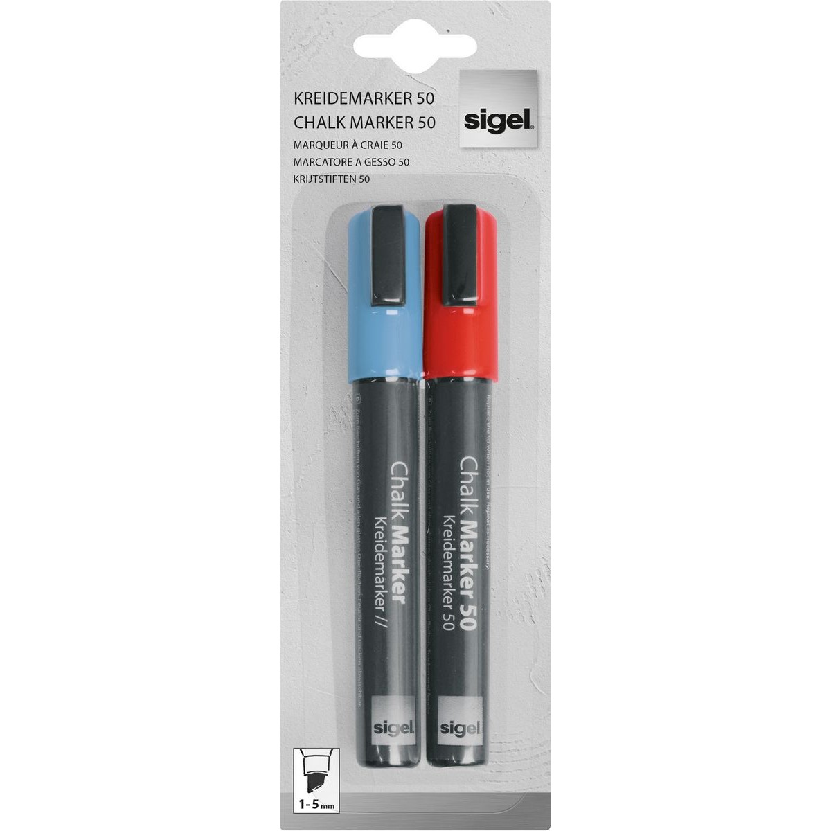 GL183 - Sigel - Chalk marker 50, chisel tip 1-5 mm - Bicolor