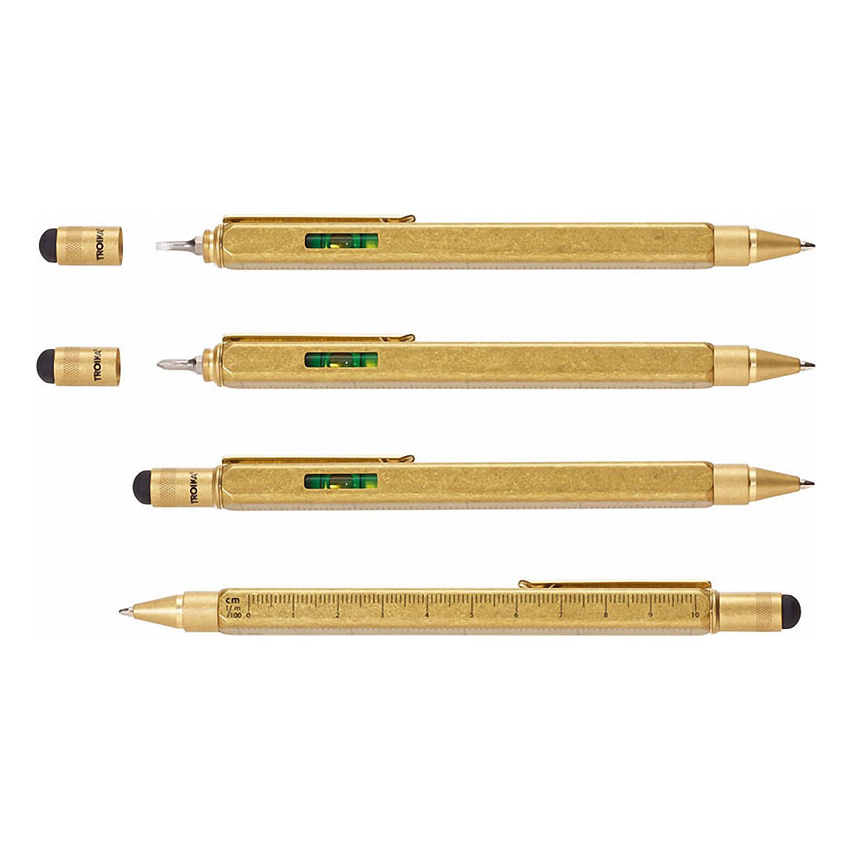 Troika - Construction Pen - Square - Brass