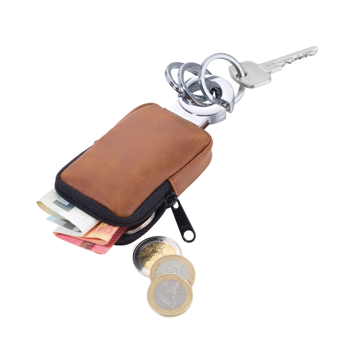 Troika - Keyring - Brown leather case