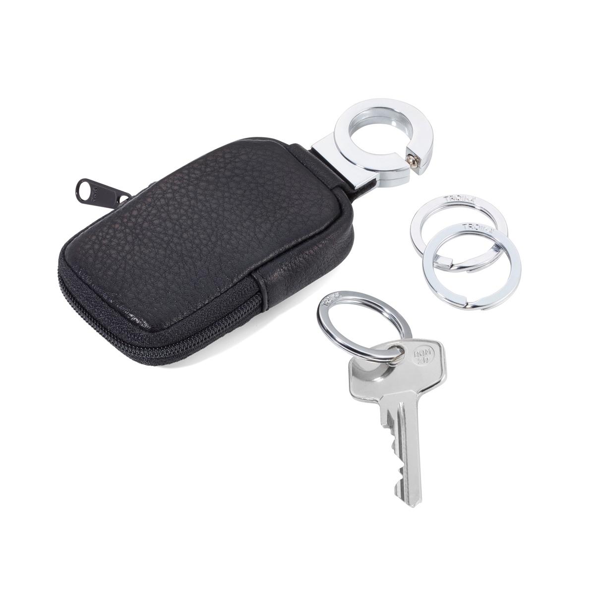 Troika - Keyring - Black leather case